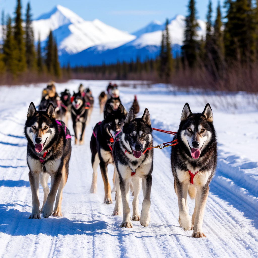Гонки на собачьих упряжках на Аляске